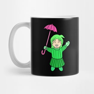 Cute girl with umbrella Mug